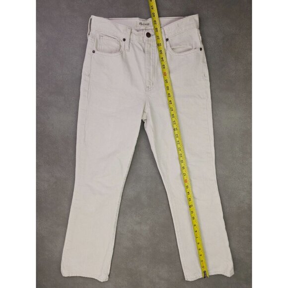 Madewell Size 26X29 Womens Vanilla Retro Crop Bootcut Denim 5 Pocket Logo Jeans - Picture 12 of 13